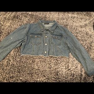 Bedazzled Crop Jean Jacket PLT